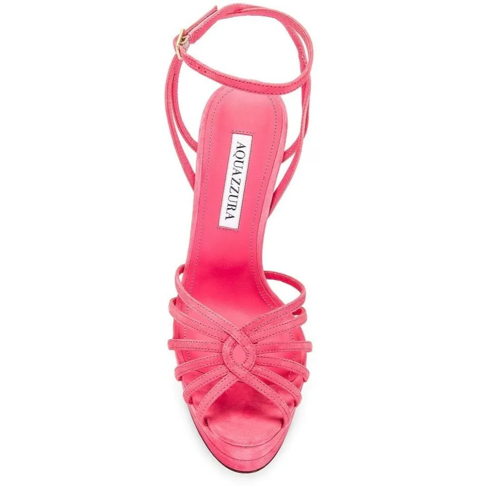 Aquazzura 130mm Flow Plateau Sandals Watermelon 38.5 With Box Pink High Heels Size 7.5 - Image 15