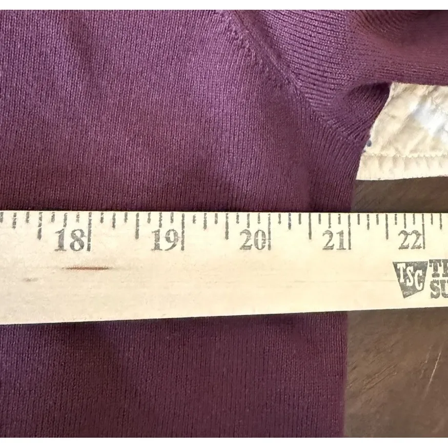 Chicos 4 US XXL Plum Knit‎ Mock Neck Sweater Top Gold Hardware Preppy Classic - Image 6