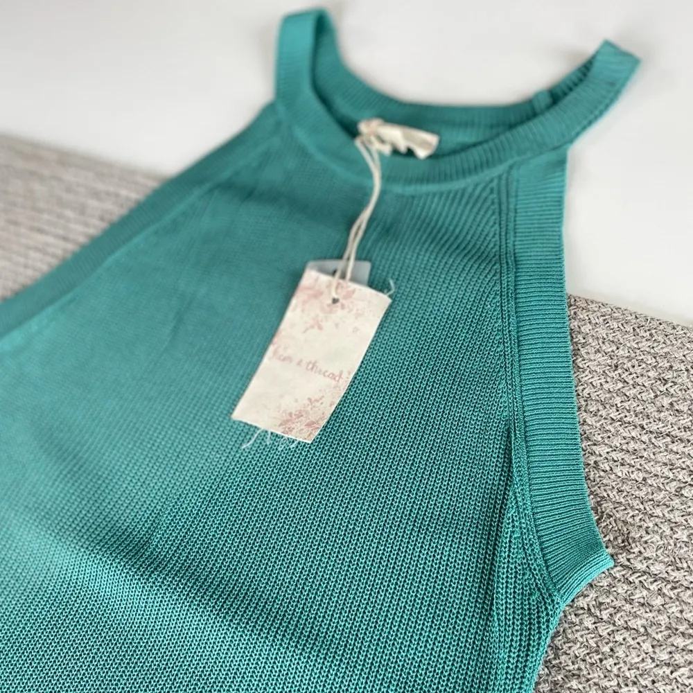 Hem & Thread Teal Blue Green Racerback Knit Sleeveless Knit Tank Top Size M - Image 6