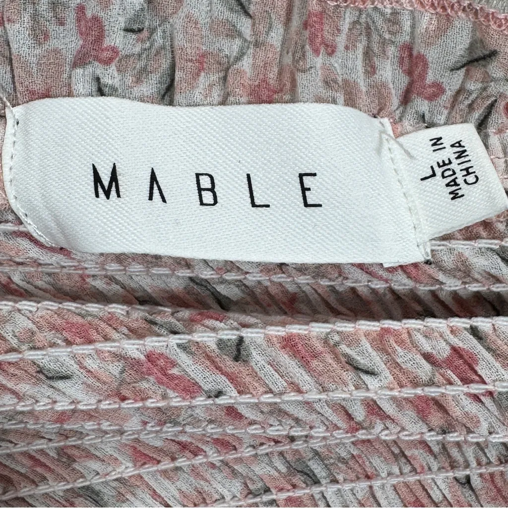 Mabel Daphne Ditsy Flower Ruffe Trim Smocked‎ Midi Long Tube Dress Pink Large - Image 12