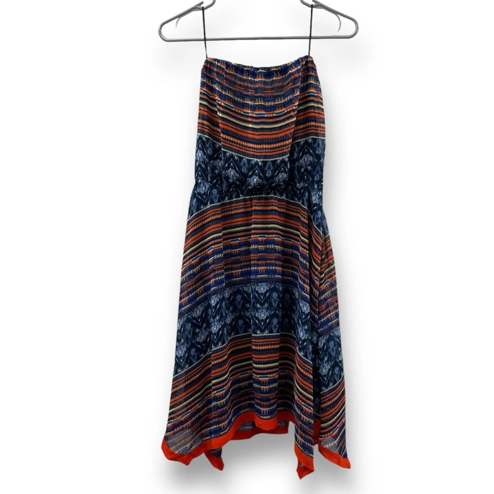 Anthropologie Maeve Urcos Handkerchief Geometric Print Strapless Dress‎ Size S - Image 2