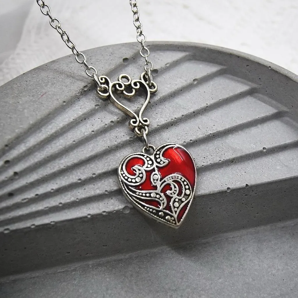 Medieval Vampire Girl Charm Necklace Silver - Image 2