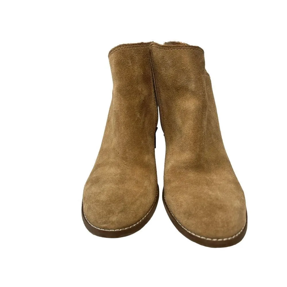 Lucky Brand Women's Yakeena Boot Size 9M Wedge Heel Taupe Tan Suede Boho Comfy - Image 4