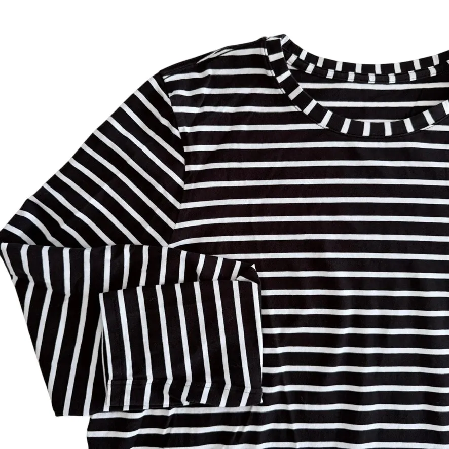 Lululemon Love Long-Sleeve Shirt Yachtie Stripe Black White Size 12 Cotton - Image 3