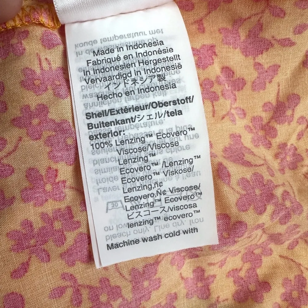 NWT J. Crew Re-Imagined Women's Bold Yellow Sleeveless Top Pink Floral Print - Image 6