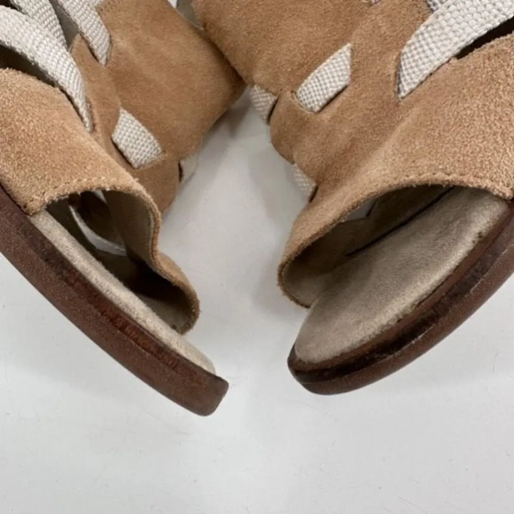 Toms Women's Majorca Woven Textile & Suede Heeled‎ Sandals Neutral Tan Size 6.5 - Image 7