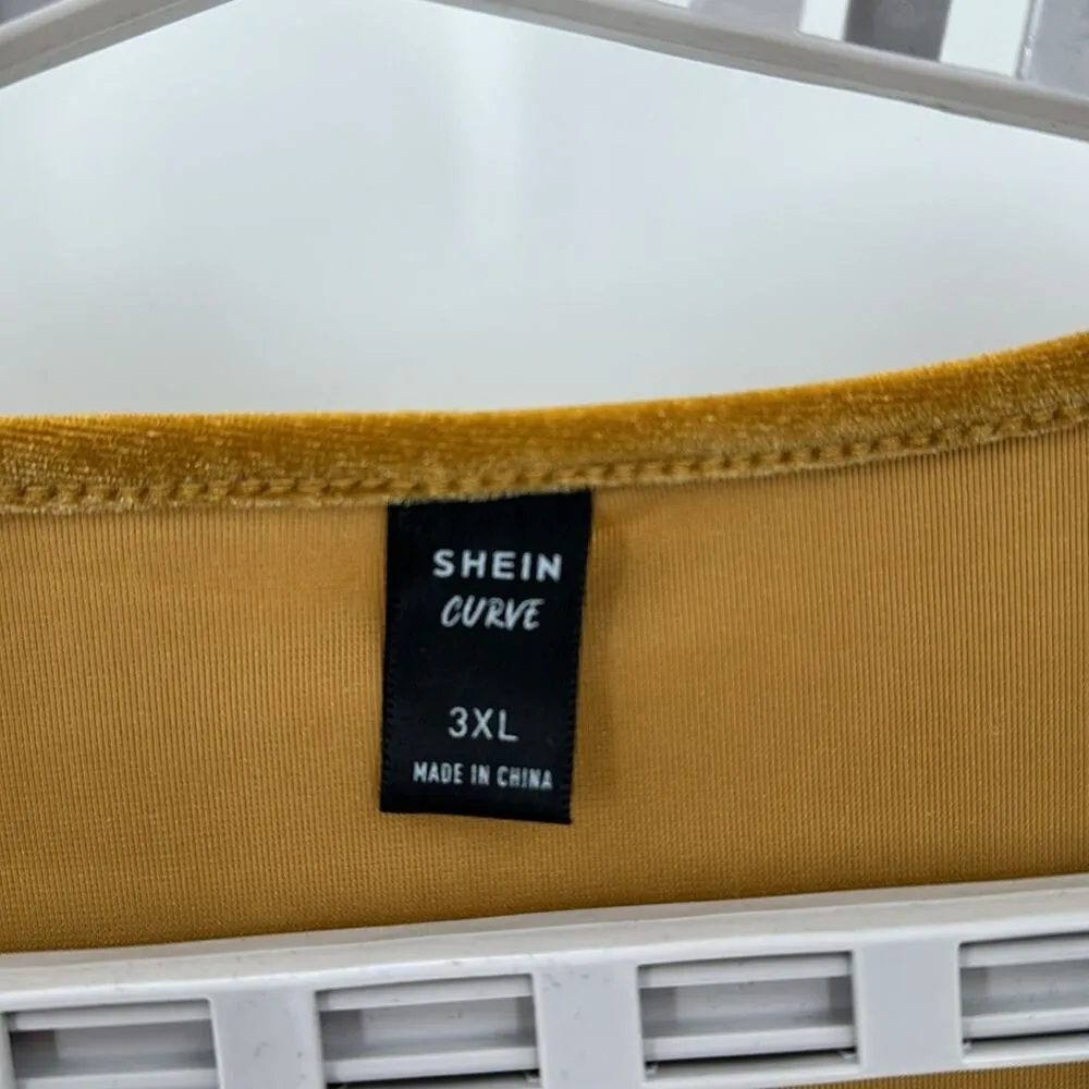 SHEIN Curve velvet faux wrap mini dress stretch semi formal date night size 3XL - Image 7