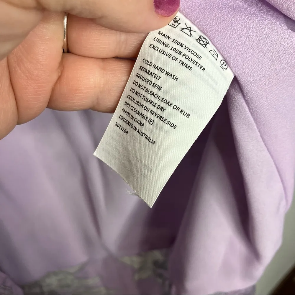 Bardot‎ Britt Lavender floral off the shoulder dress size 4/XS - Image 8