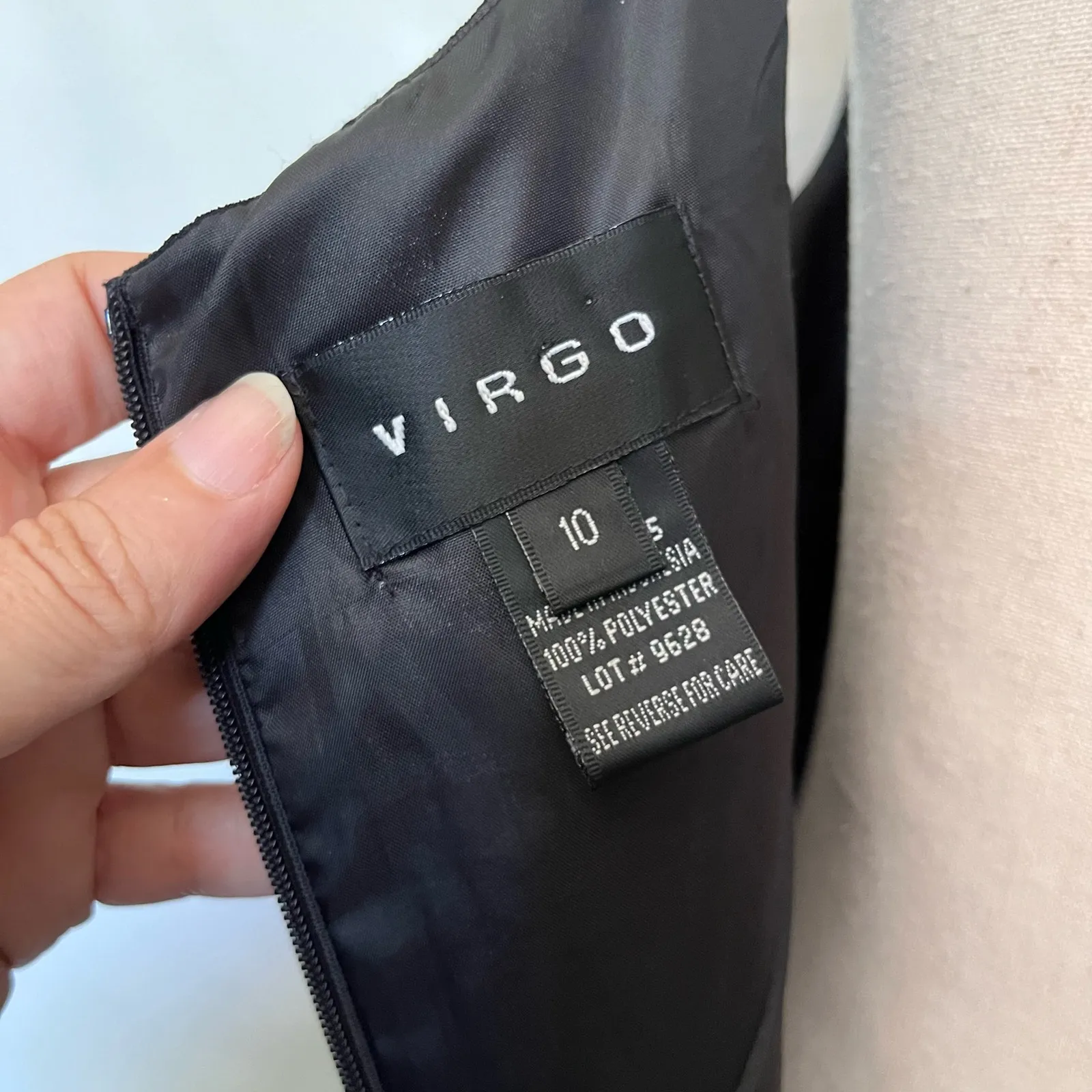 Virgo Chiffon Overlay Little Black Dress Size 10 Whimsygoth Midi Cocktail Sheer - Image 10