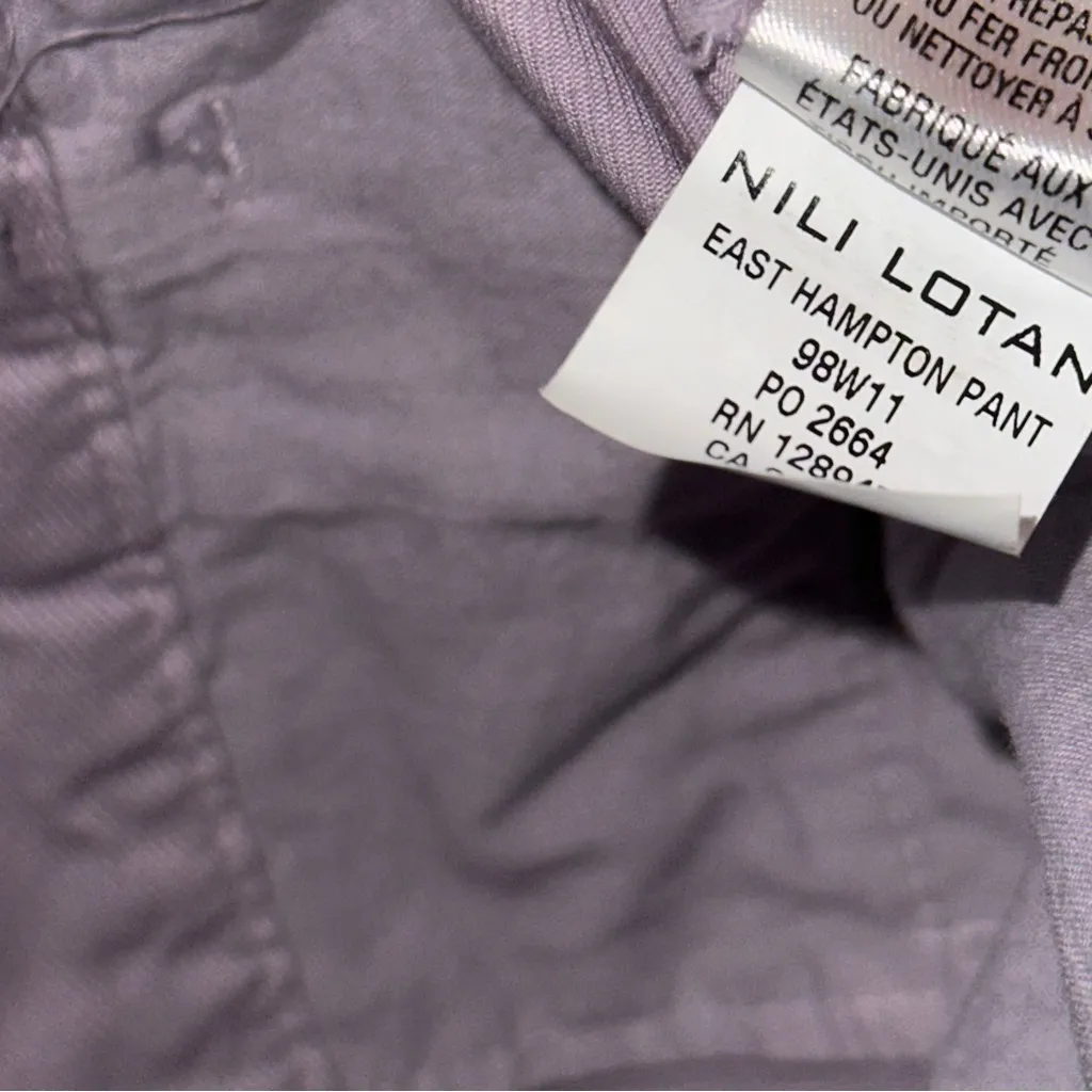 Nili Lotan Women’s 12 Lilac Lavender Purple Cotton Blend Easthampton Chino Pants - Image 8