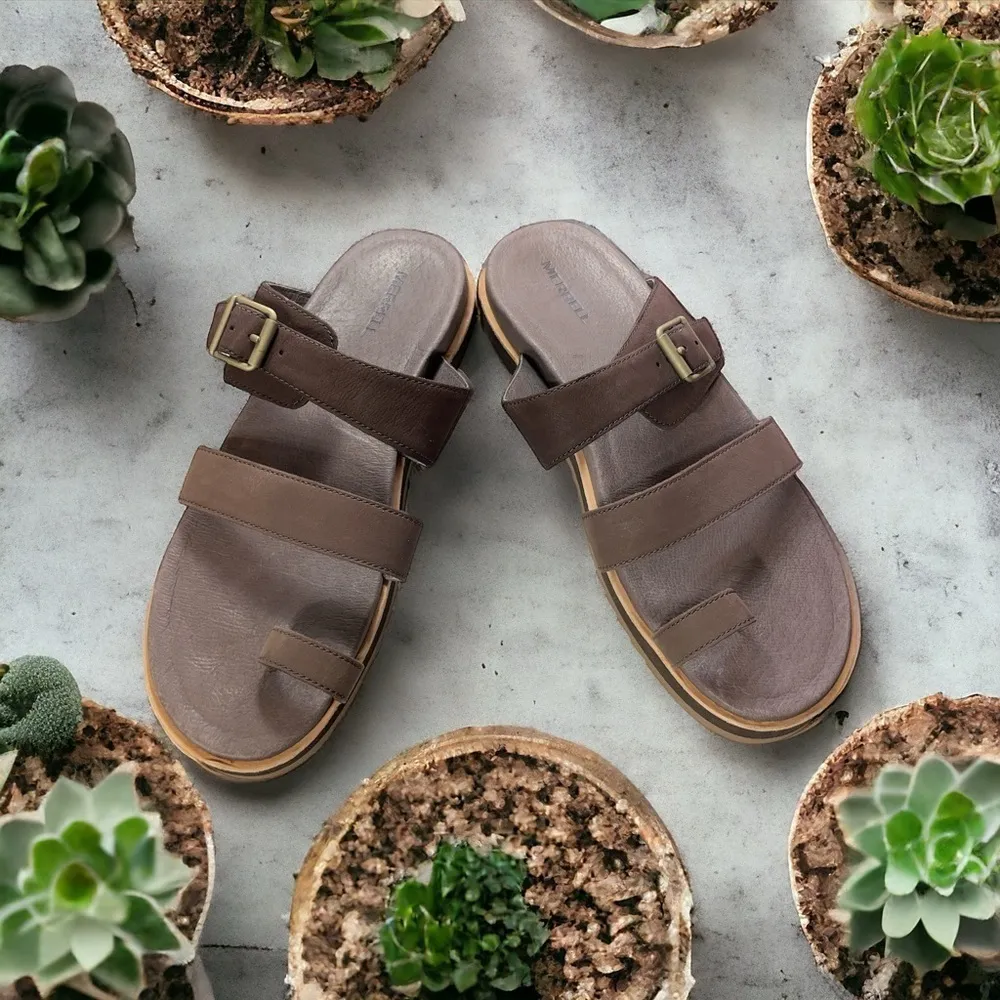 Merrell Women Slide Sandals Juno Buckle Slide Size US 9 Espresso
Brown NWOT - Image 2