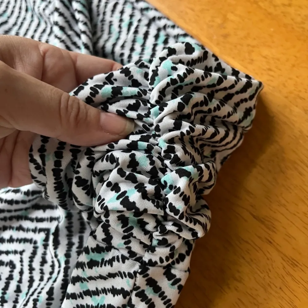 AB Studio Turquoise ZigZag Design‎ Pull On Stretch Column Maxi Skirt, Size XL - Image 3