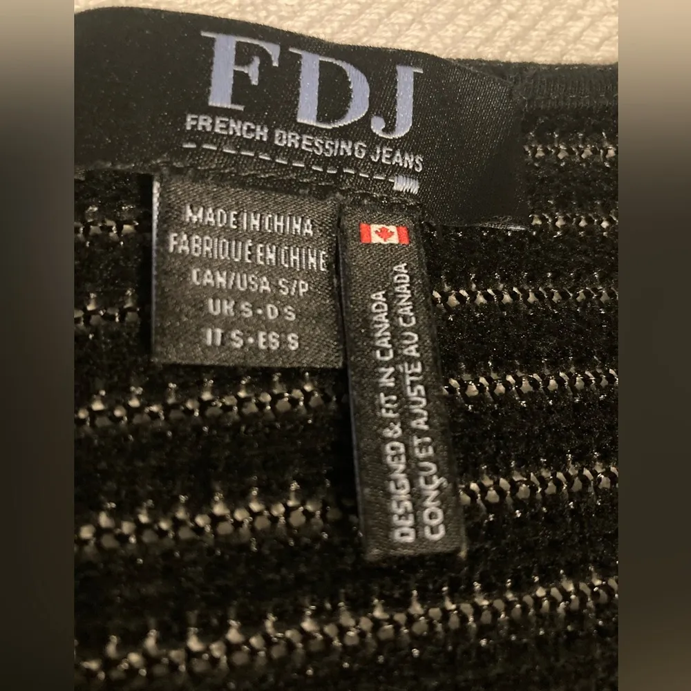 FDJ FRENCH DRESSING JEANS Black Stripe Sheer 3/4 Sleeve Top Size S/P - Image 10