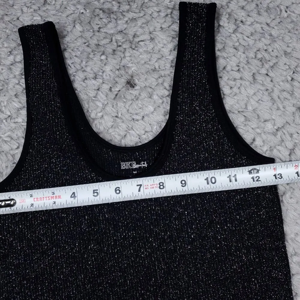 BKE Metallic Brami Crop Top Tank Size Medium/Large Bkessentials Stretch Ribbed - Image 5