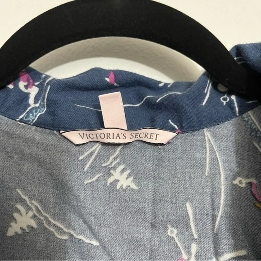 Victoria’s secret ski pattern navy blue flannel lounge romper/ pajama small - Image 6