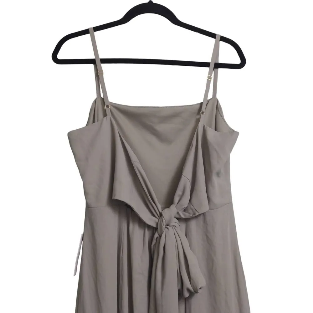 Show Me Your Mumu Slip Dress XL Sage Green Lauren Tie Back Maxi Scoop Neck New - Image 6