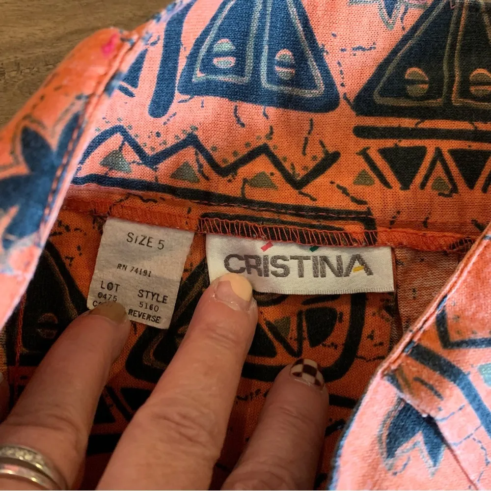 Vintage Womens Palazzo Party Pants African Wide Leg Capri Union Made Size 24 0 - Image 4