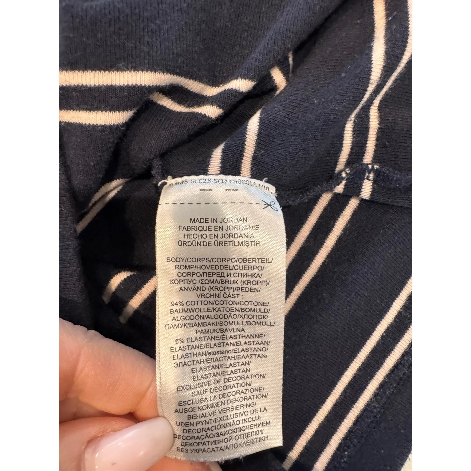 LAUREN Ralph Lauren Womens Striped Boat Neck T Shirt Size M Navy White Nautical - Image 6