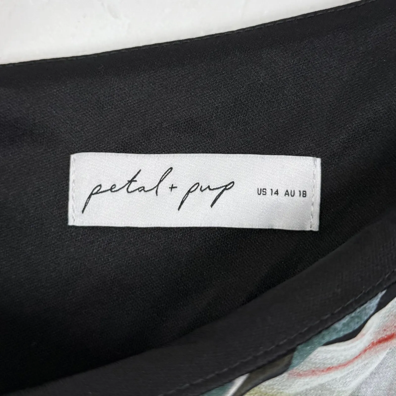 Petal & Pup Amren Floral One-Shoulder Tiered Asymmetric Dress Size 14 - Image 4