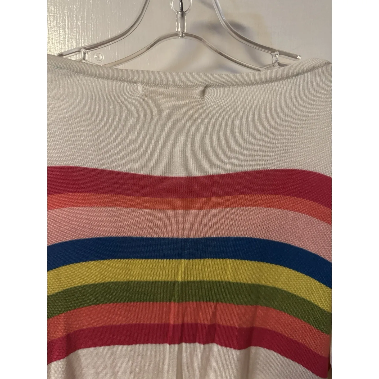 Hyped Unicorn  Lightweight Rainbow Striped Knit Cardigan Size Medium - Image 14