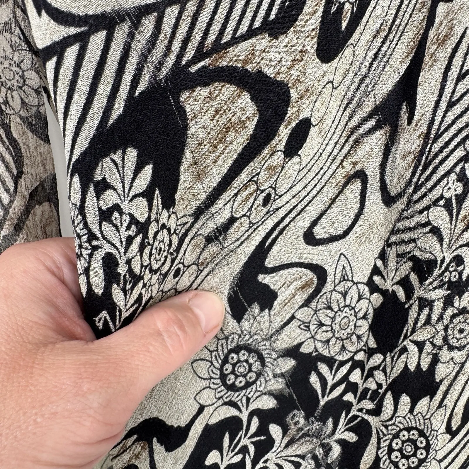 Vintage Y2K New York City Design Co Silk Top Womens XL Brown Forest Fairy - Image 16