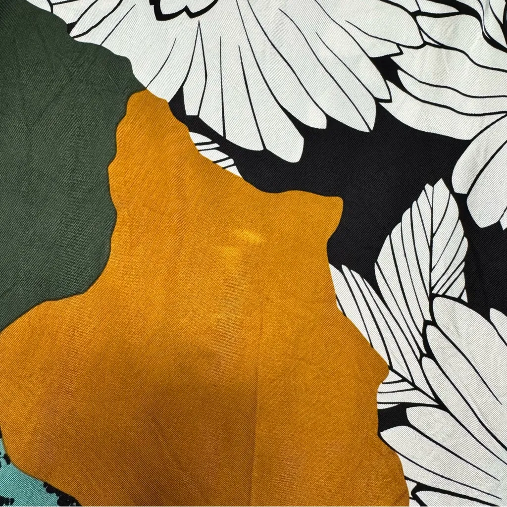 By Malene Birger Floral Print Abstract Print Long Sleeve Midi Dress EU 40 US 10 Green Size undefined - Image 15