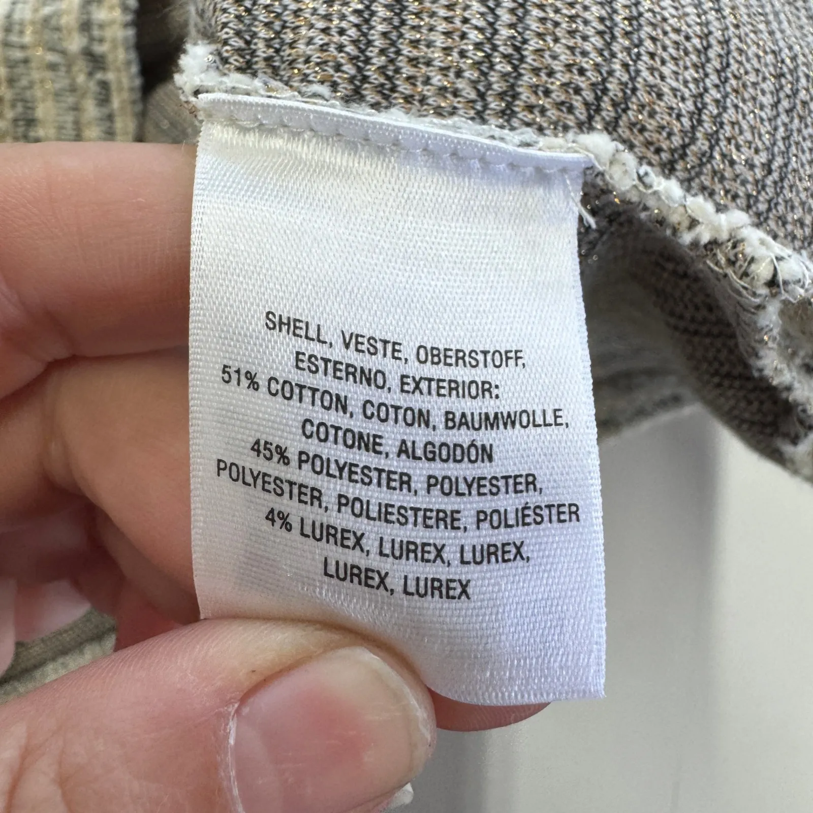 Anthropologie Postmard‎ Top Womens Small Tweed Textured Short Sleeve Zipper - Image 4