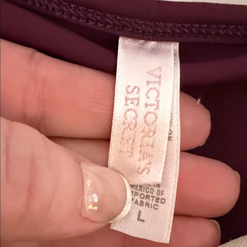 Victoria’s Secret Burgundy Lace Skirted Swim Bikini Bottom Size Large - Image 5