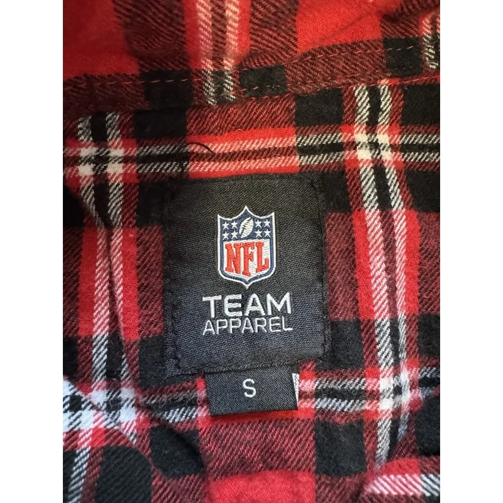 NFL Team Apparel Kansas City Chiefs Flannel Shirt Womens Red Size Small Football - Image 3