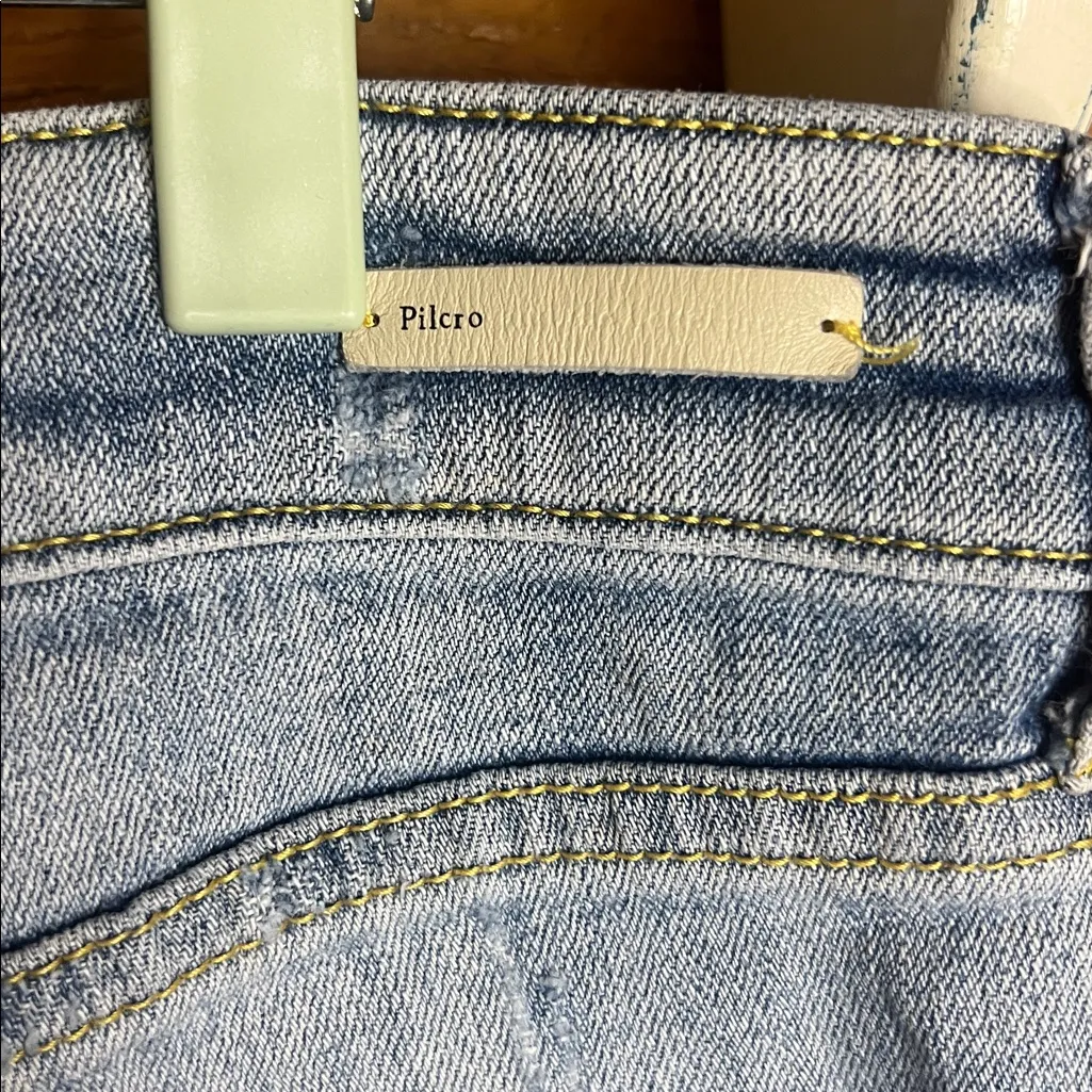 Pilcro Anthropologie Slim Boyfriend Floral Embroider Raw Hem Distressed Short 31 - Image 6