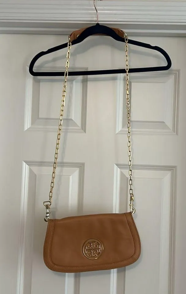 Tory Burch 'Amanda' Logo Flap Clutch in Royal Tan - Image 2