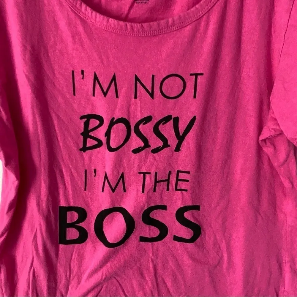 Metro zone I’m not bossy I’m the boss graphic Tee Pink Size L - Image 2