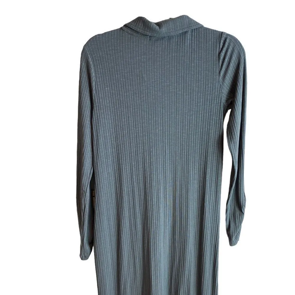 Z supply willow long sleeve Henley ribbed midi dress - Image 5