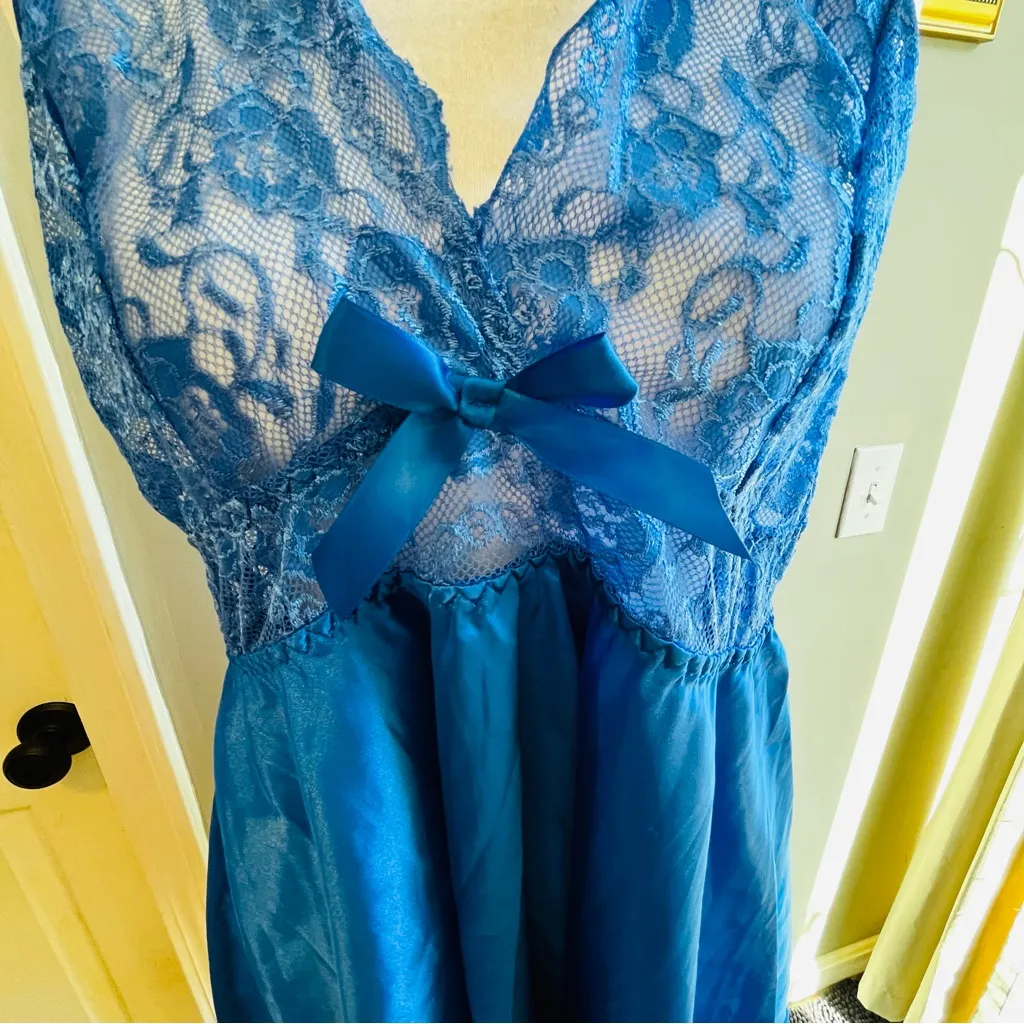 Elegant Blue Lace Nightgown Babydoll 4XL Plus Lingerie Size undefined - Image 5