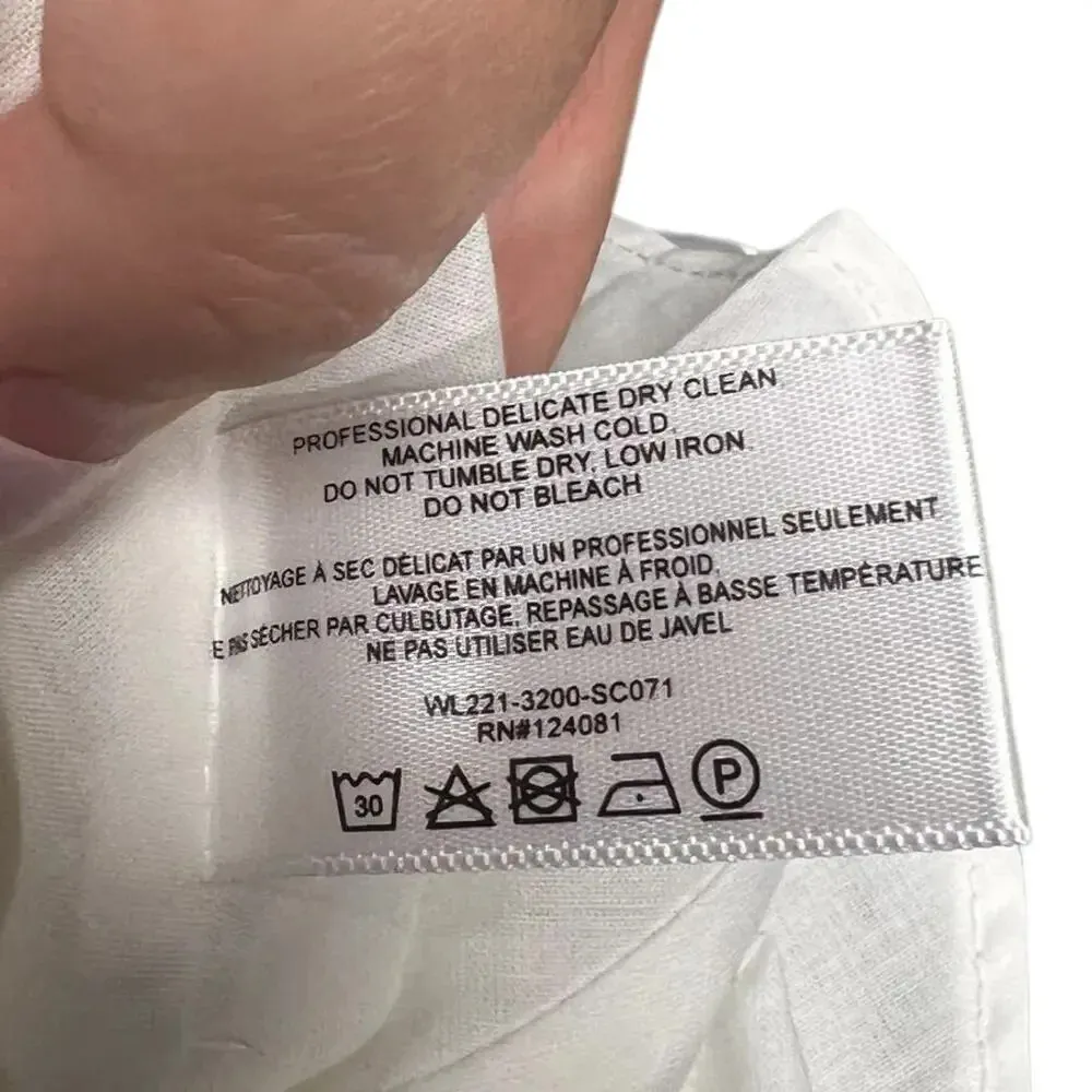 Proenza Schouler White‎ Label Smocked Poplin Midi-Dress White Size US 8 - Image 13