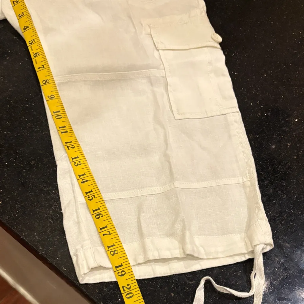 Banana Republic Women’s Martin Fit White Capri Pants 100% Linen NWOT - Image 10