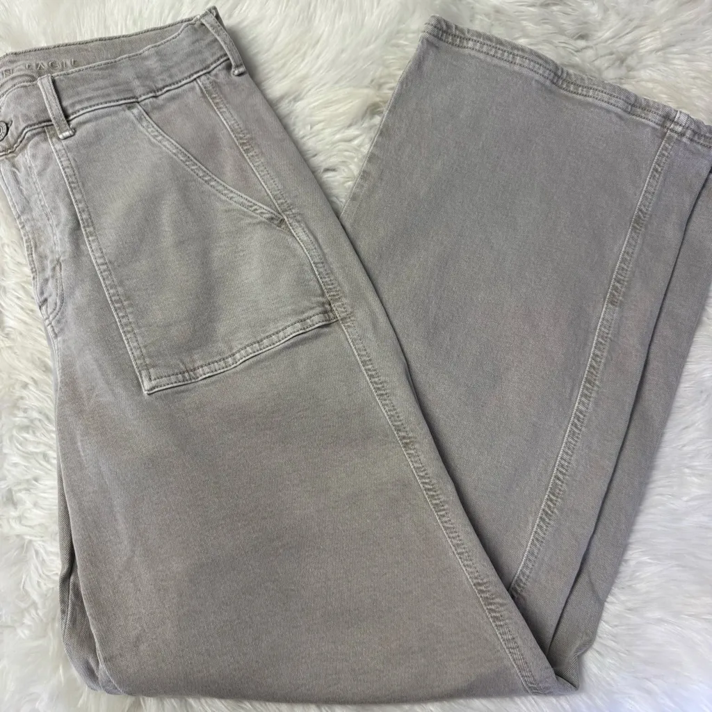 American Eagle Skater Baggy Jeans Size 10 Light Green High Rise Stretch - Image 7