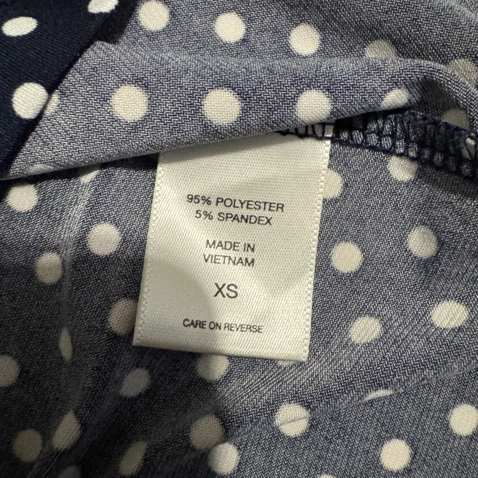 7th Avenue Design Studio New York Co Navy Polka Dot Sleeveless Zip Neck Top XS Blue - Image 9