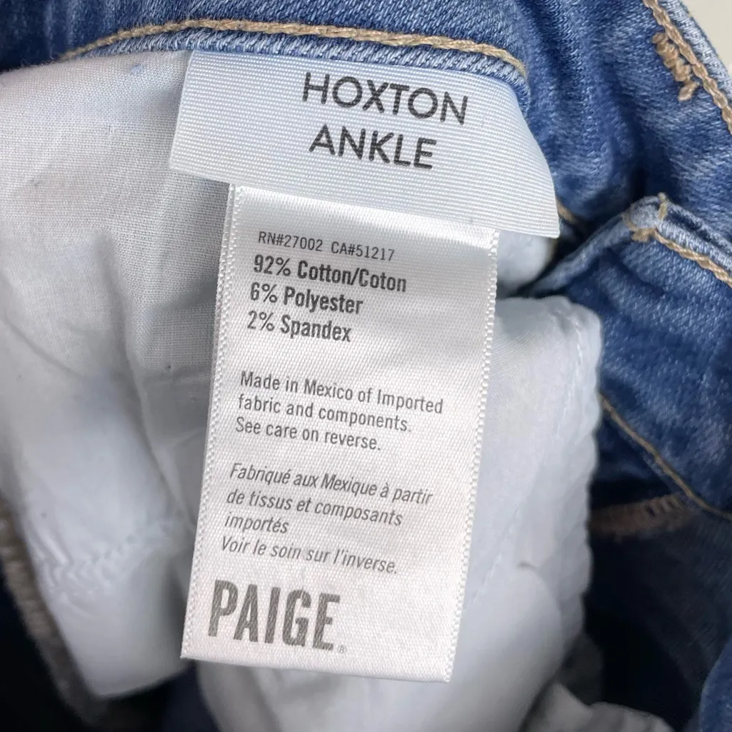 Paige Hoxton Ankle Jeans Women's Size 28 Dezi Destructed Distressed Denim Ripped - Image 6