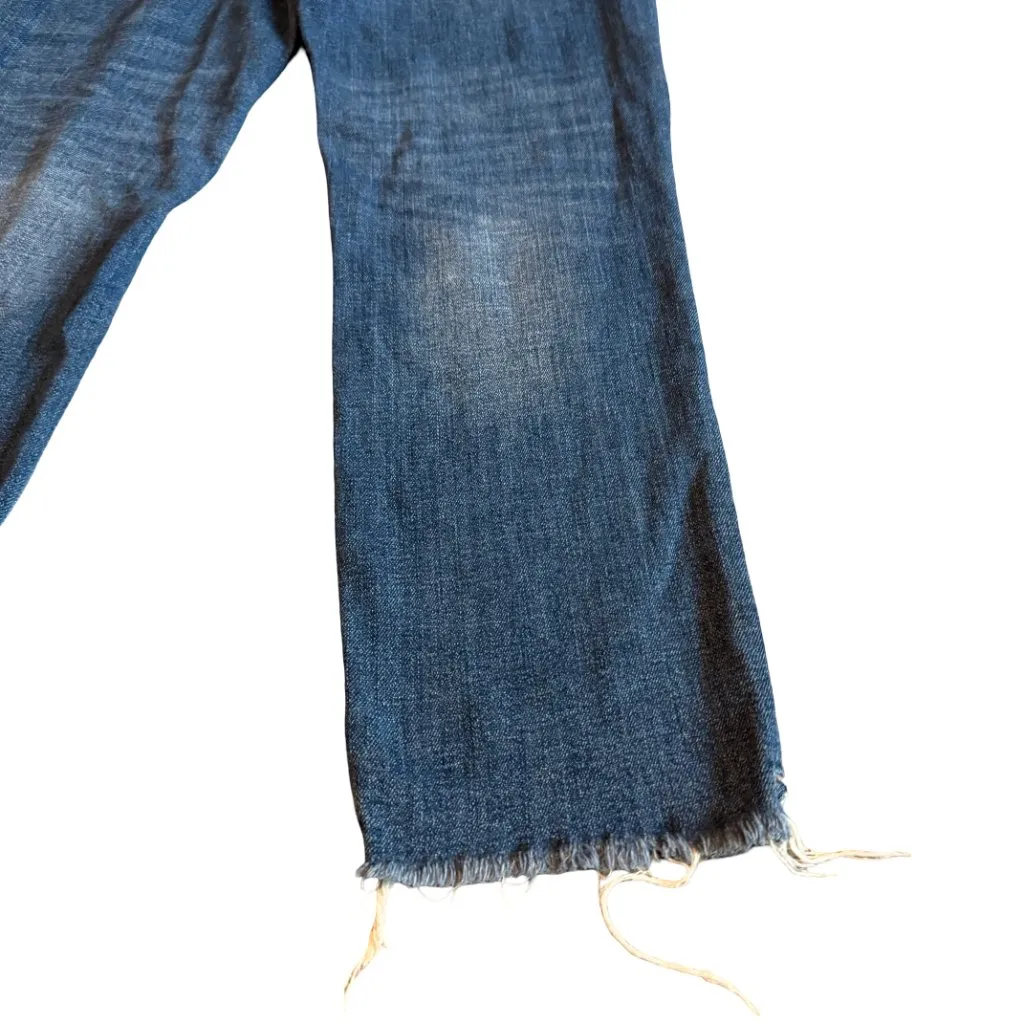 Kut from the Kloth Reese Ankle Straight Jeans Chewed Raw Hem Size 8 Women's - Image 9