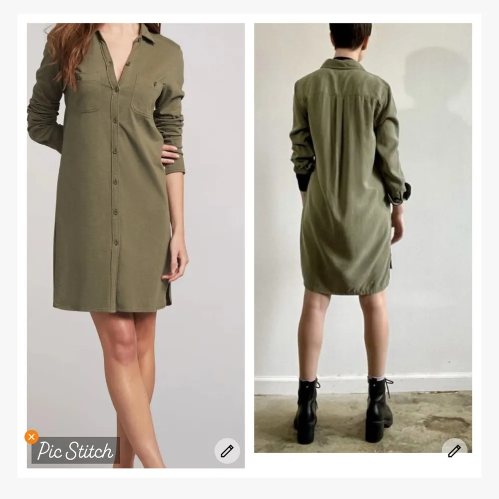 Faherty Knit Seasons Dress Olive Size M - Image 3