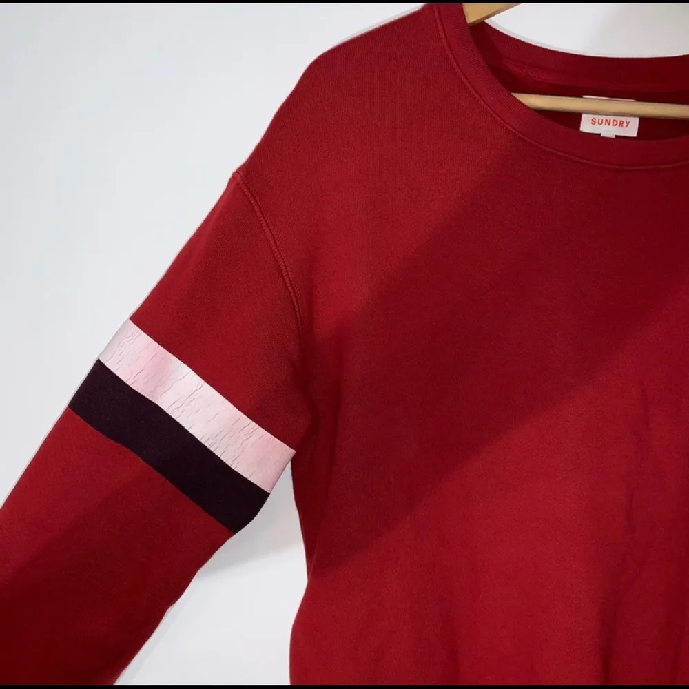 Sundry Revolve  Red Stripe Sweatshirt - Image 7