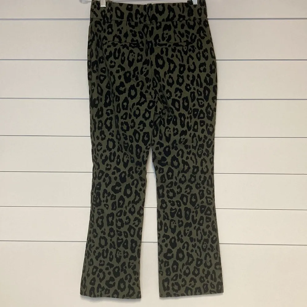 Derek Lam 10 Crosby Kick Flare Green & Black Leopard Print Jeans/Pants - Image 6