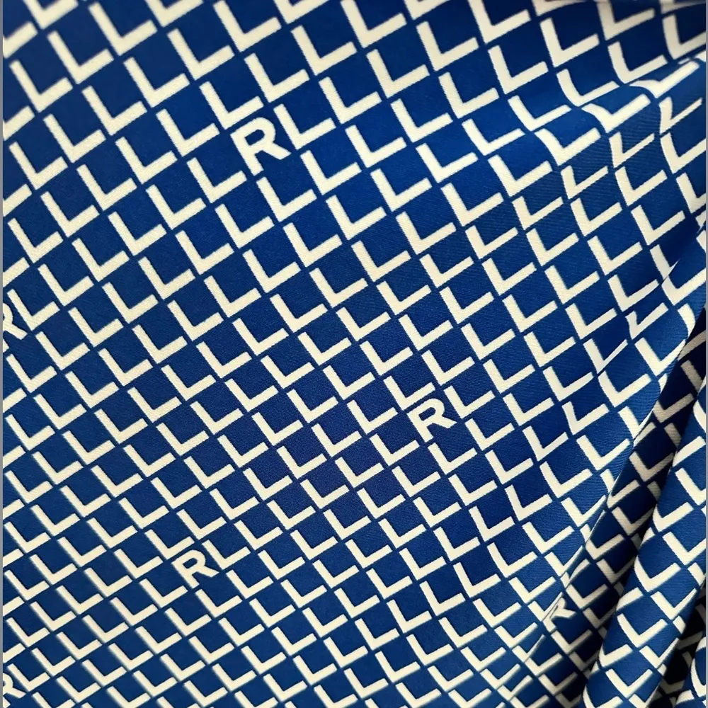 NEW RALPH LAUREN BLACK LABEL BLUE WHITE DRESS ROUND DRAPE NECK 3/4 SLEEVE DRESS - Image 6