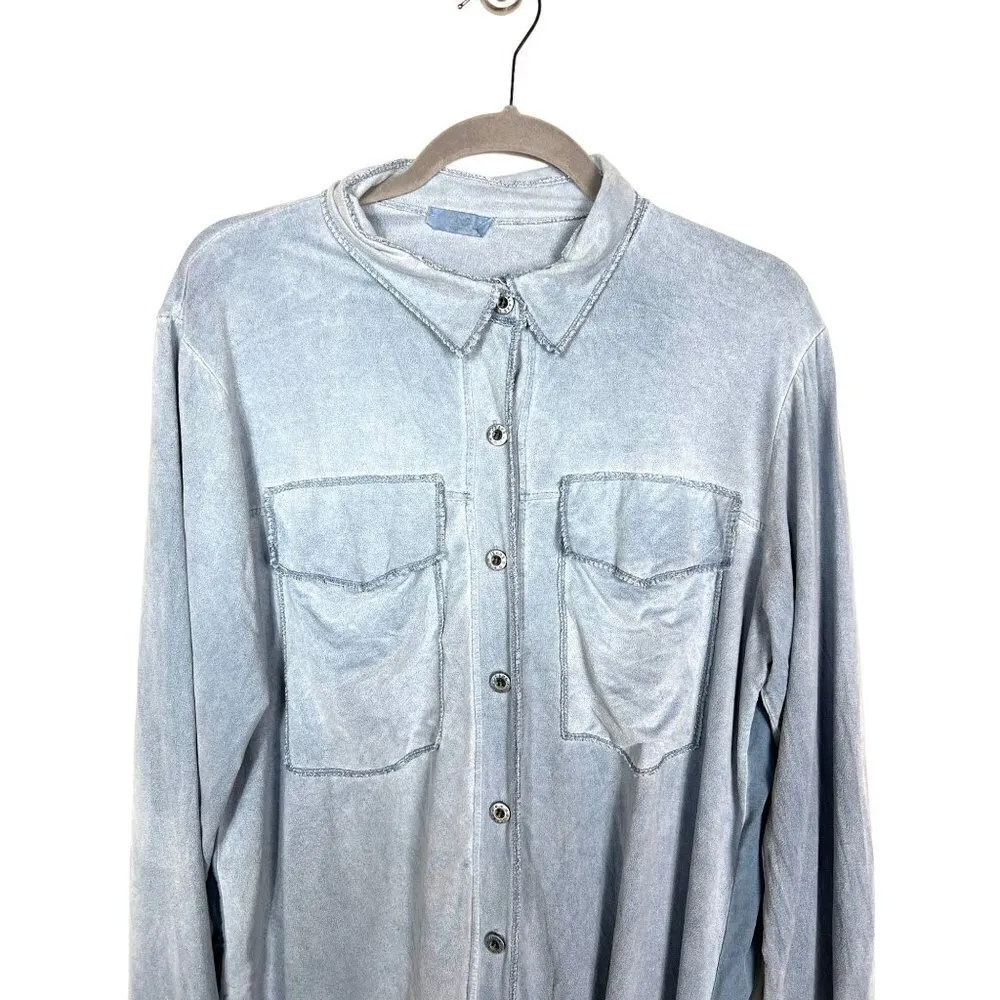 Scandal button up‎ top Blue Size M - Image 2