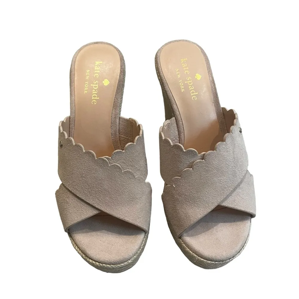 NWOT, Kate Spade Tegan Wedge Mule Slide Sandal Espadrilles, Sz 6.5 - Image 3