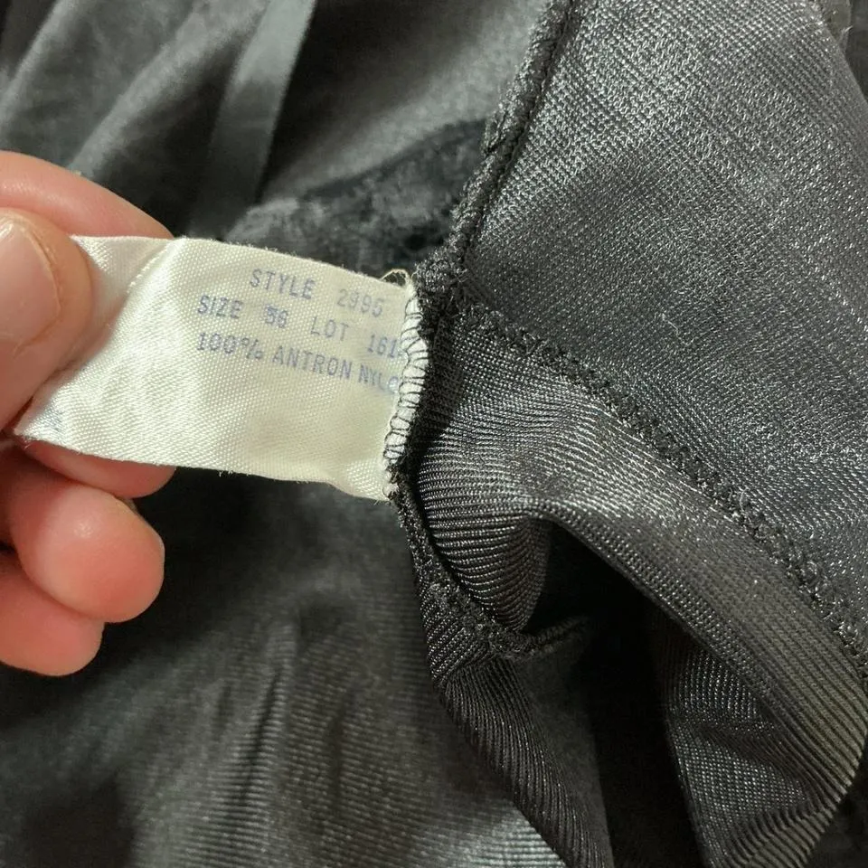 Wonder Maid Style 2995 Black Lace Trim Slip 100% Antron Nylon Size 36 Whimsigoth Size M - Image 6