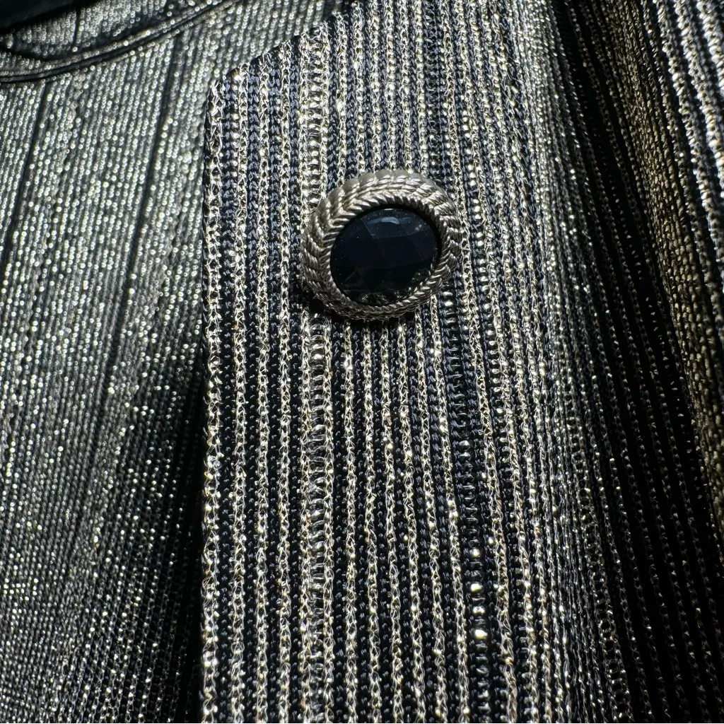 VINTAGE • Alfred Dunner • Cardigan/Shirt • Green/Gold • Size 14 • Long Sleeve - Image 5