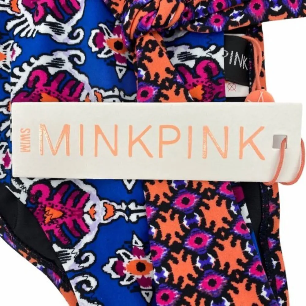 NEW REVOLVE X MINKPINK Conflict of Interest Multi Tie Front Bikini Bottoms S - Image 6