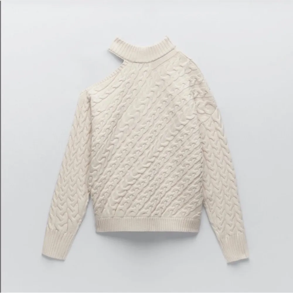 ZARA  Cable Knit Shoulder Cutout Sweater - Image 2